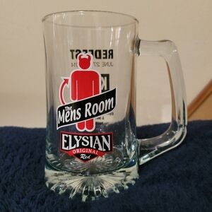 The Mens Room Red Redfest Glass Beer Stein Mug Elysian KISW 99.9 FM Rock Seattle